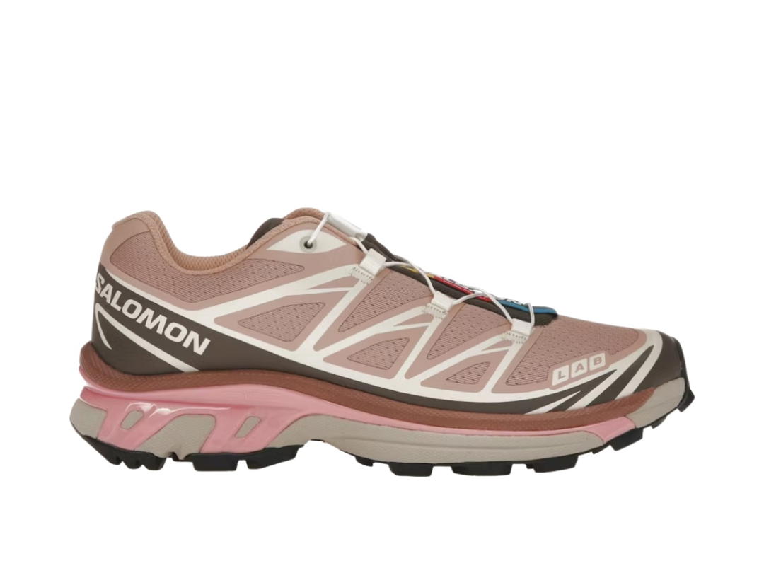 Salomon Salomon XT-6 Anti Slip Wear Resistant Low Top Casual Running Shoes Unisex Pink Brown
