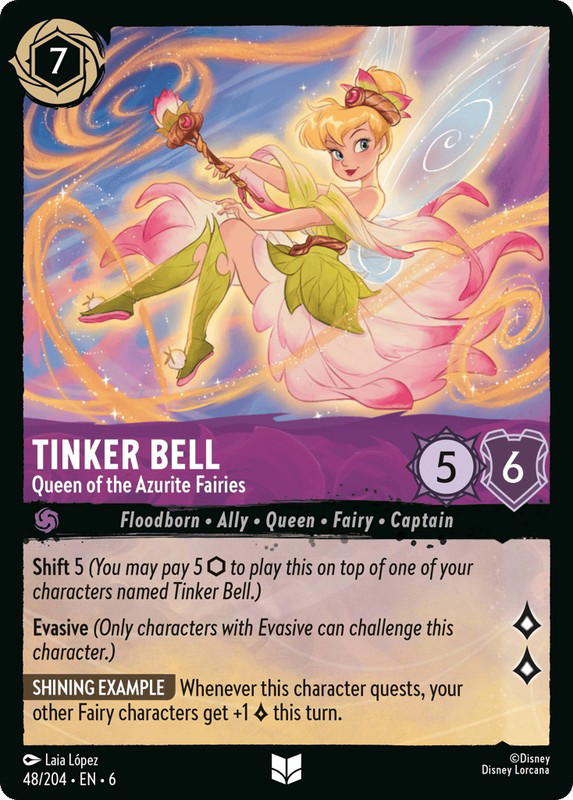 Disney Lorcana Disney Lorcana Tinker Bell Queen of the Azurite Fairies U [48/204] Azurite Sea (EN)