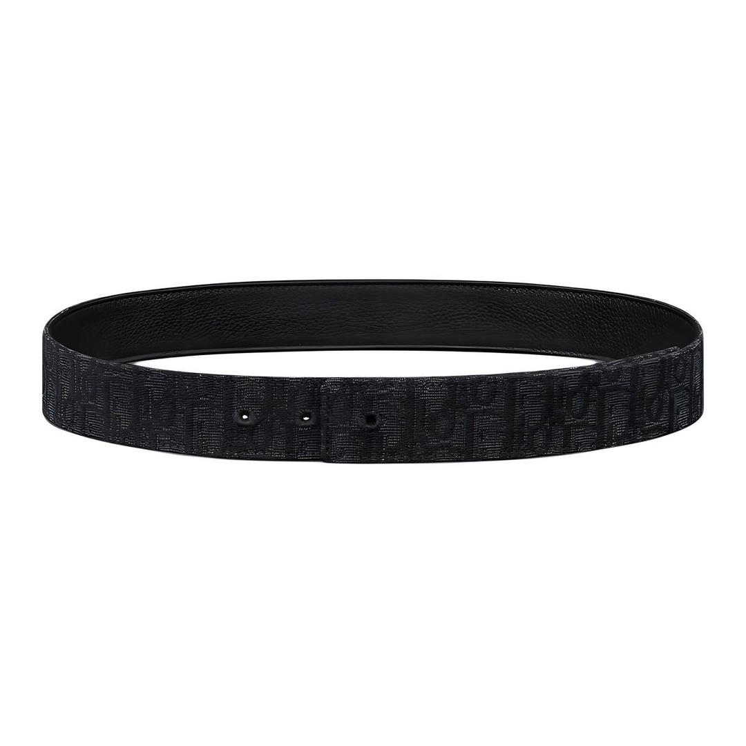 Dior Dior Cow Leather Cotton Acrylic Polyester Leather Belts Unisex Black 3.5CM