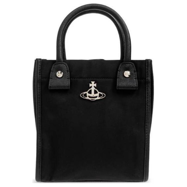 Vivienne Westwood Vivienne Westwood Recycled Polyester Tote Bag, Shopping Bag, Shoulder Bag, Crossbody Bag, Handbag Women's Black