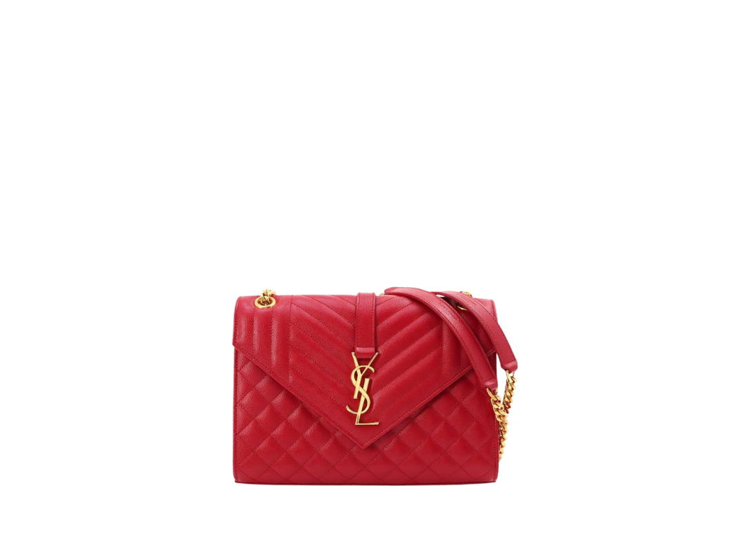 Saint Laurent Saint Laurent Envelope Chain Shoulder Bag Red