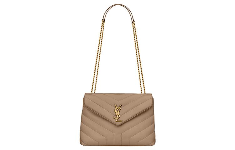 Saint Laurent Saint Laurent LOULOU Calfskin Portable Crossbody Bag Shoulder Bag Women's Gray Brown