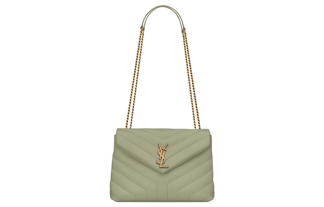 Saint Laurent Saint Laurent LOULOU Calfskin Portable Crossbody Bag Shoulder Bag Women's Sage Green