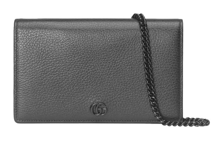 Gucci Gucci GG Marmont Leather Wallet, Shoulder Bag, Crossbody Bag Women's Black