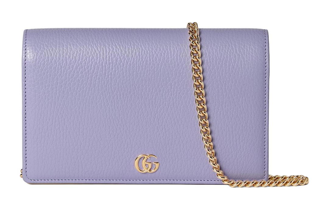 Gucci Gucci GG Marmont Leather Shoulder Bag Crossbody Bag Mini Women's Light Purple