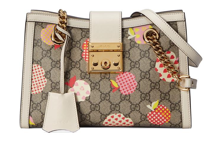 Gucci Gucci Padlock Canvas Tote Bag Shopping Bag Portable Crossbody Bag Shoulder Bag Women's White & Ebony