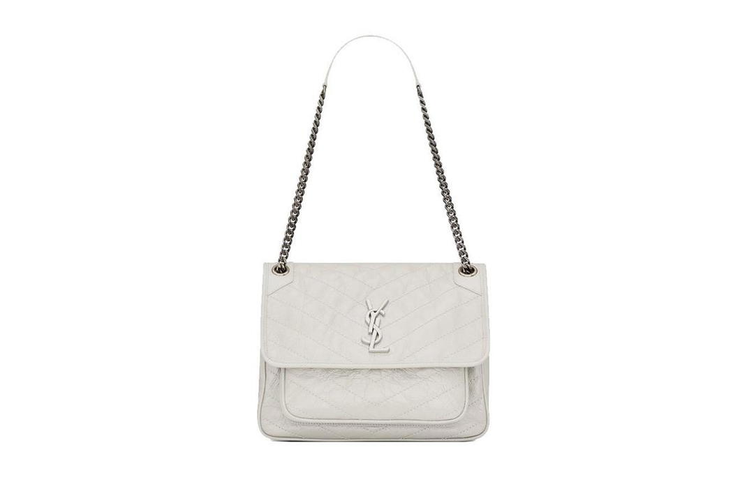 Saint Laurent Saint Laurent Leather Hobo Bag Crossbody Bag Shoulder Bag Women's Vintage White