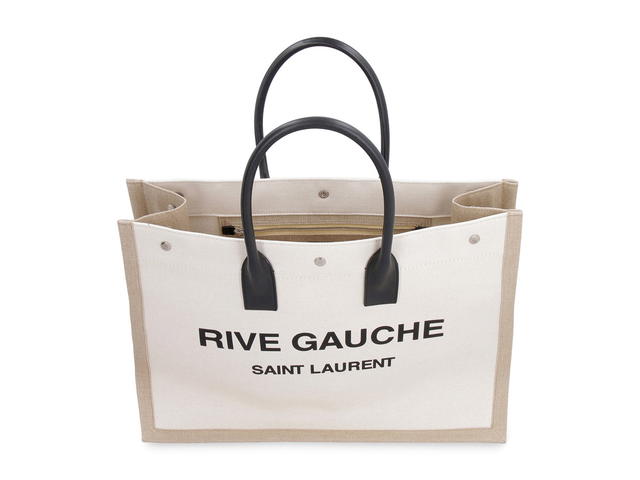 Saint Laurent Saint Laurent Canvas Tote Bagecru Calf Cotton 50 Linen 50 - view 5
