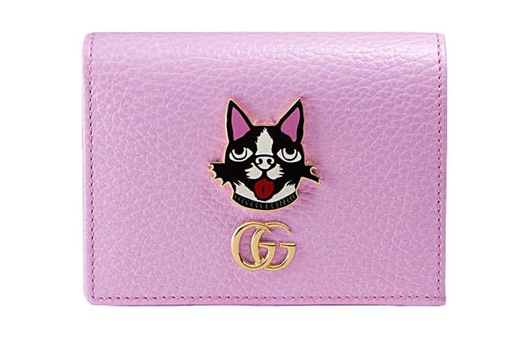Gucci Gucci Leather Card Holder Women's Pink
