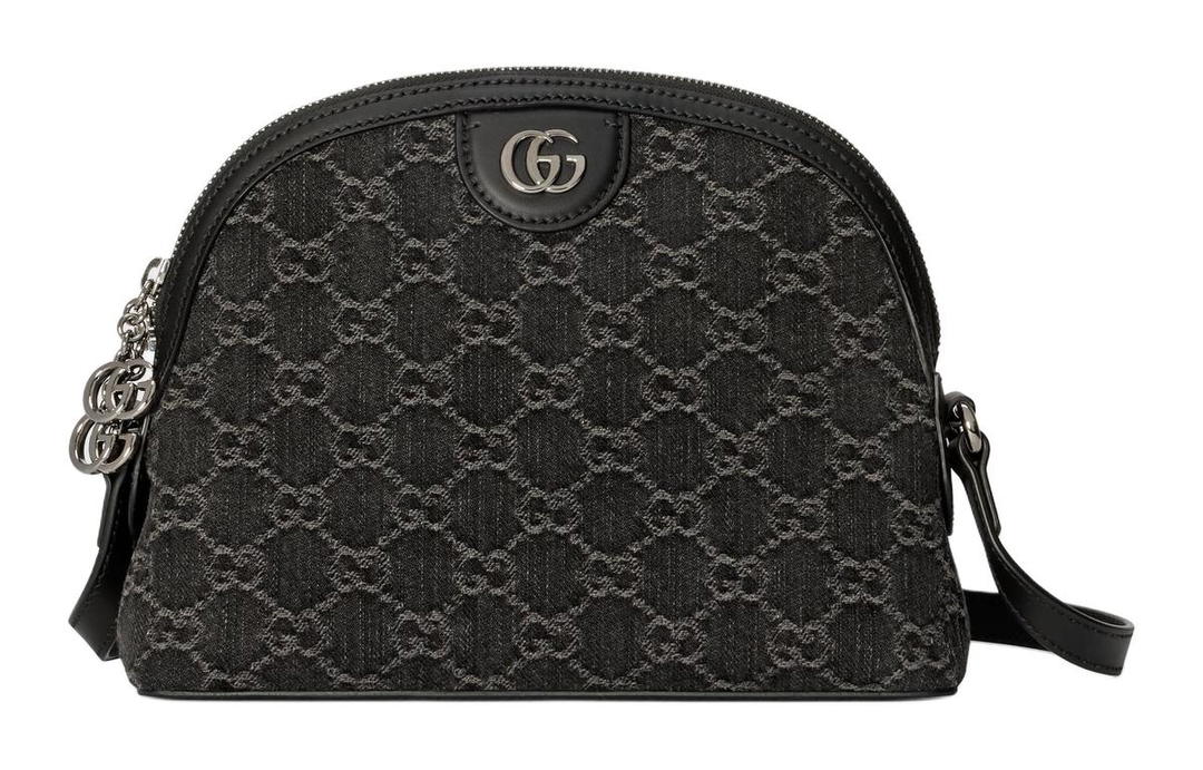Gucci Gucci Ophidia Denim Crossbody Bag Shoulder Bag Women's Black & Gray