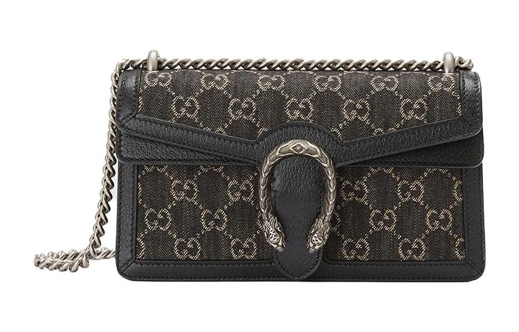 Gucci Gucci Dionysus Denim Portable Crossbody Bag Shoulder Bag Women's Black