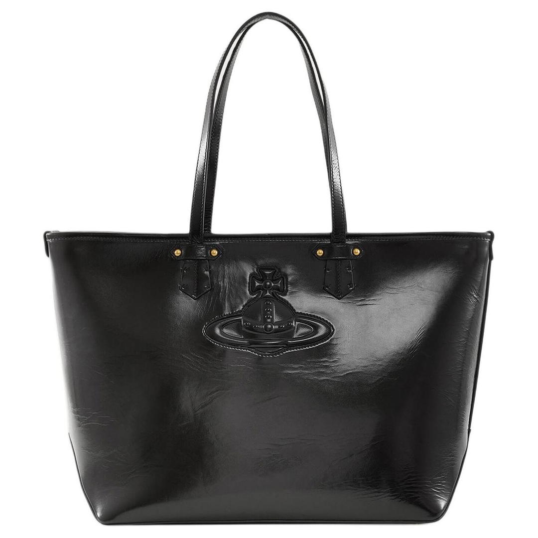 Vivienne Westwood Vivienne Westwood Shiny Patent Leather With Leather Tote Bag, Shopping Bag, Handbag Women's Black