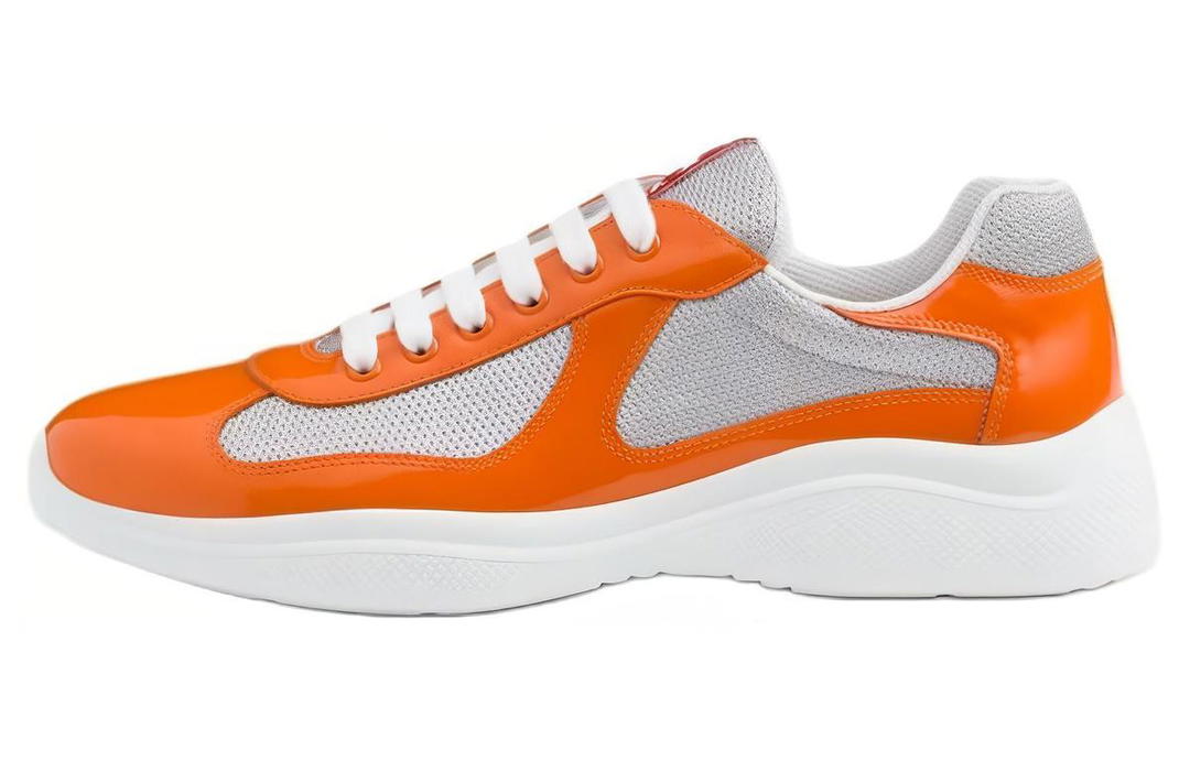 Prada Prada America's Cup Low-Top Casual Shoes Men's White Orange