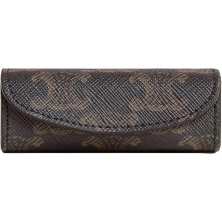 Celine Celine Canvas Lipstick Case Storage Bag Women's Black & Brown