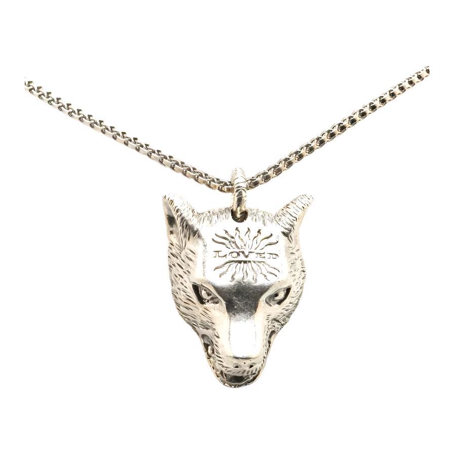Gucci Gucci 2000-2024 Sterling Anger Forest Loved Wolf Head Pendant Necklace Costume Necklace