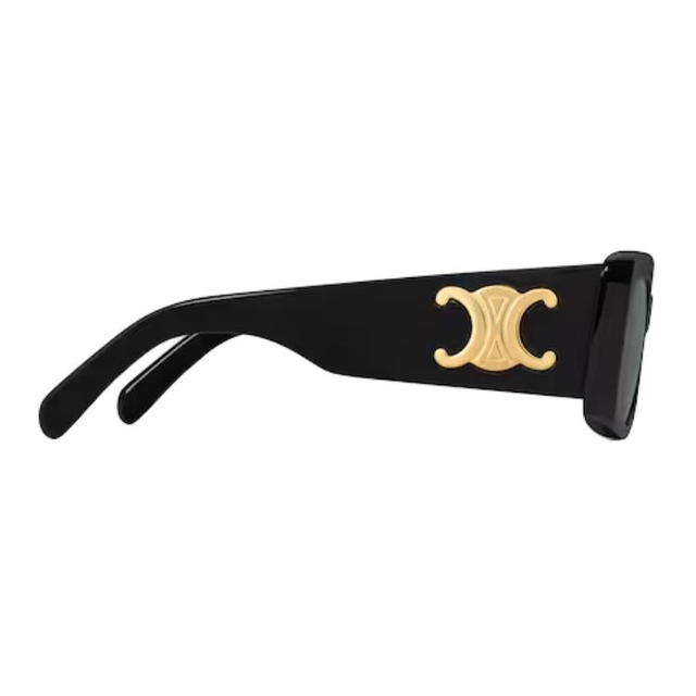 Celine Celine Rectangular Sunglasses - Black/Gold - view 3