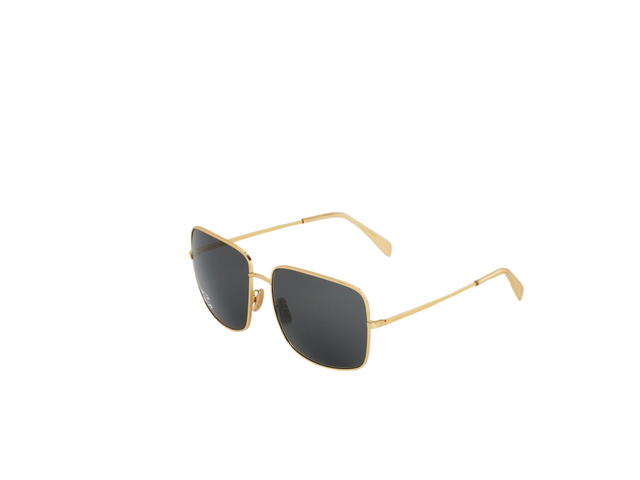 Celine Celine Triomphe Rhinestone 01 Sunglasses In Metal With Crystals Gold Smoke - view 1
