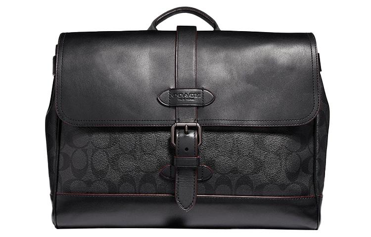 Coach Coach Canvas Leather Crossbody Handbag Briefcase Large Size Men's Black