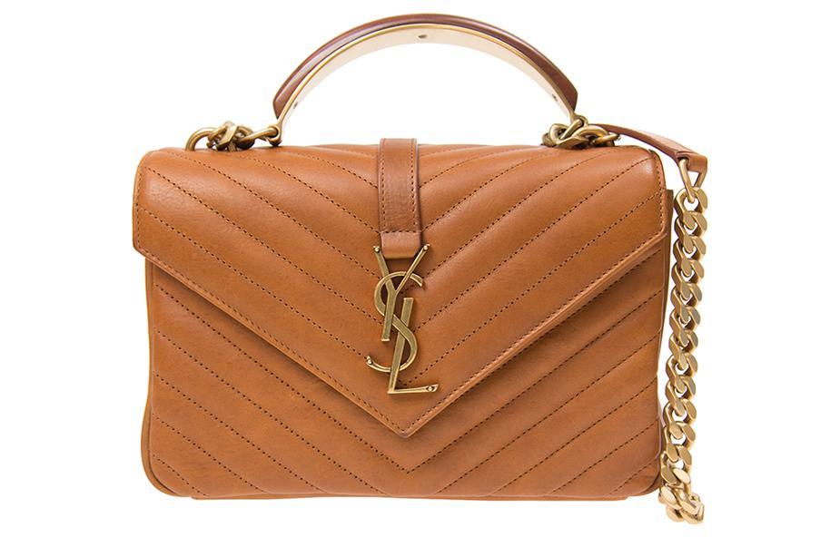 Saint Laurent Saint Laurent College Calfskin Portable Crossbody Bag Shoulder Bag Women's Brown