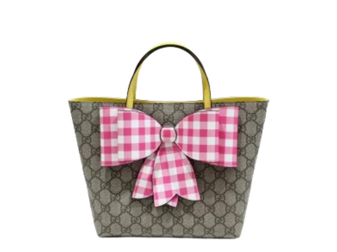 Gucci Gucci GG Supreme Bow Tote Yellow Pink