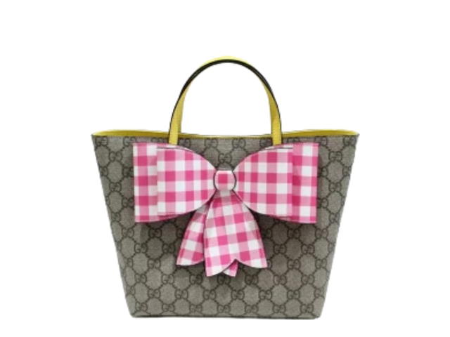 Gucci Gucci GG Supreme Bow Tote Yellow Pink - view 1