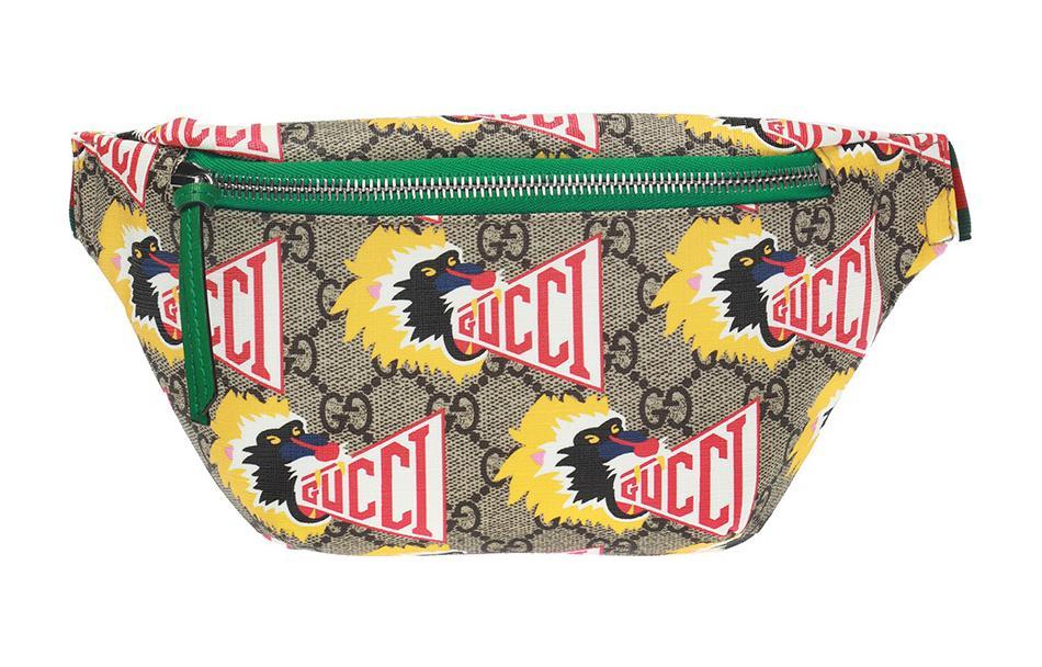 Gucci Gucci Leather Fanny Pack Shoulder Bag Crossbody Bag Kids' Green/Ebony
