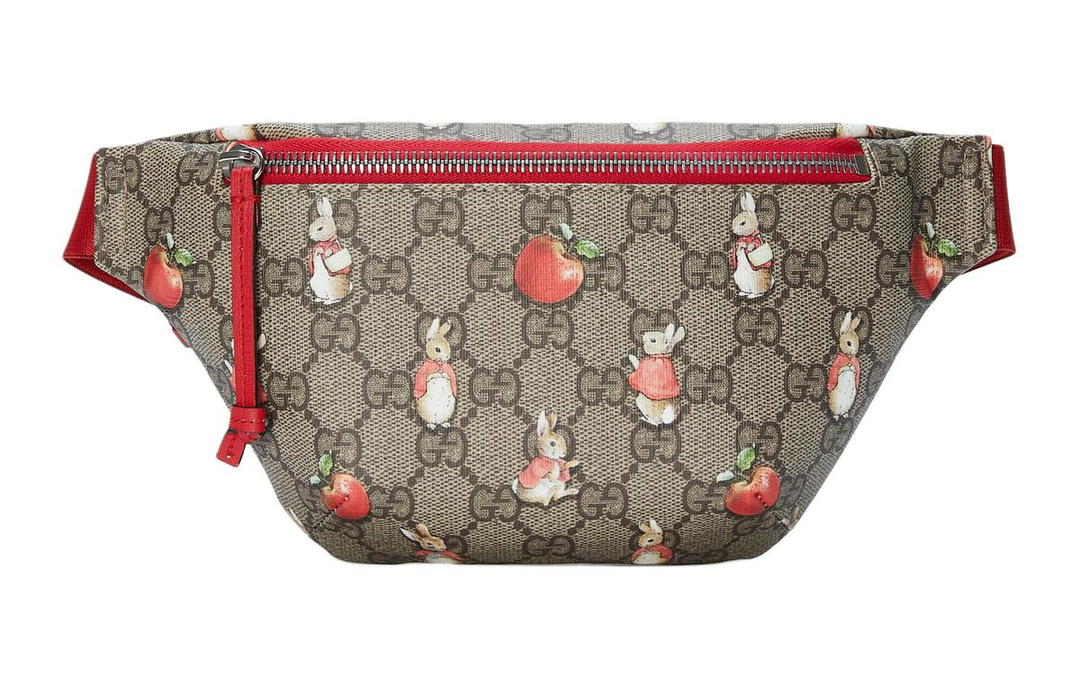 Gucci Gucci Peter Rabbit™ Collaboration Canvas With Leather Fanny Pack Kids' Ebony Green & Red