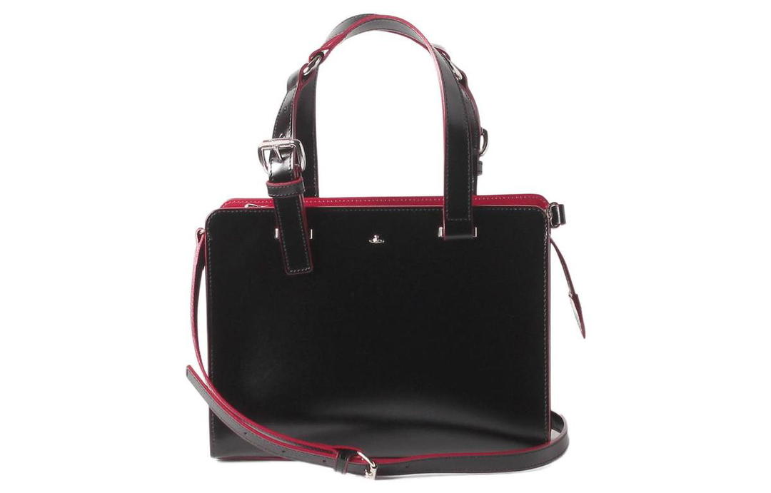 Vivienne Westwood Vivienne Westwood Cow Leather Portable Crossbody Bag Shoulder Bag Small Size Women's Black/Red