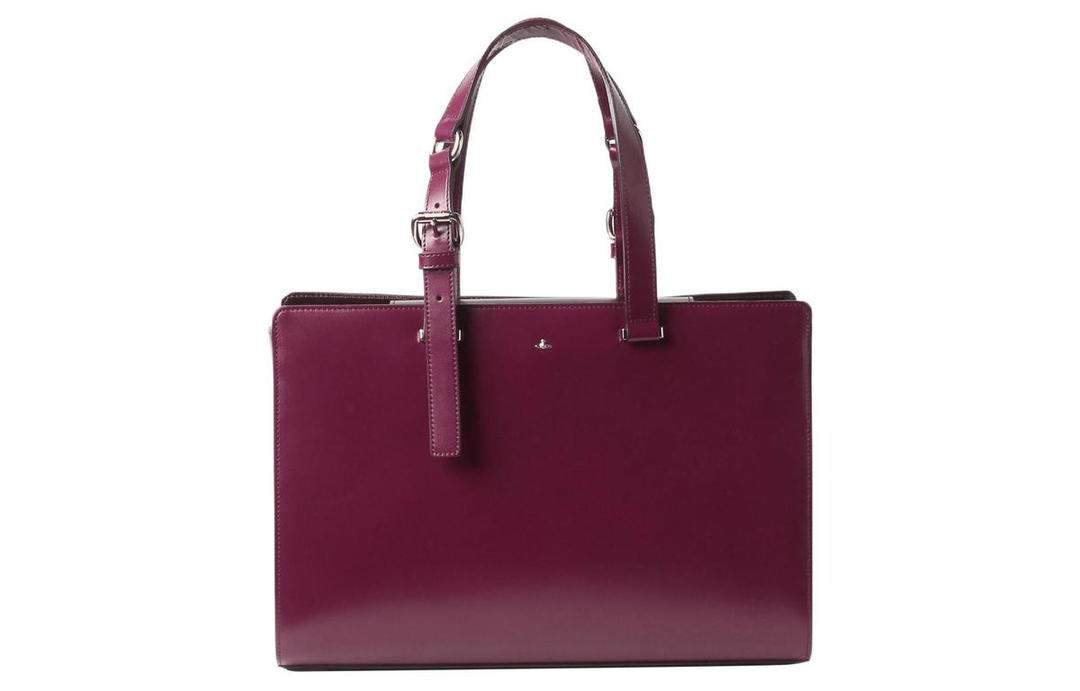 Vivienne Westwood Vivienne Westwood Cow Leather Tote Bag Shopping Bag Shoulder Bag Handbag Medium Size Women's Purple