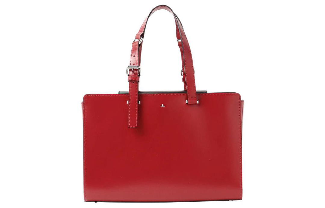 Vivienne Westwood Vivienne Westwood Cow Leather Tote Bag Shopping Bag Shoulder Bag Handbag Medium Size Women's Red
