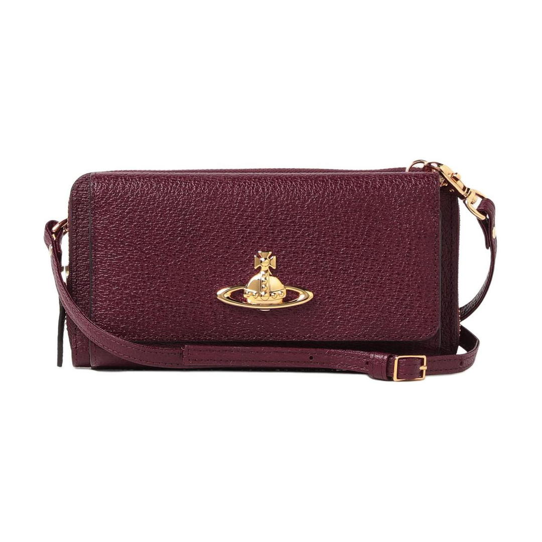 Vivienne Westwood Vivienne Westwood Cow Leather Shoulder Bag Crossbody Bag Wallet Women's Burgundy