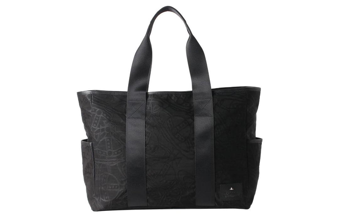 Vivienne Westwood Vivienne Westwood Nylon With Cow Leather Tote Bag Shopping Bag Handbag Men's Black