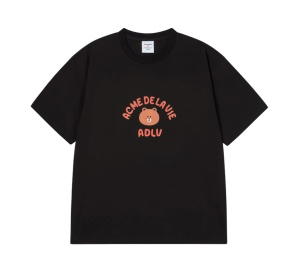 Buy acmé de la vie Oversize Bear Doll Hug Brown Line Friends Short Sleeve T-Shirt Black at Sasom – Authentic and Ready to Ship