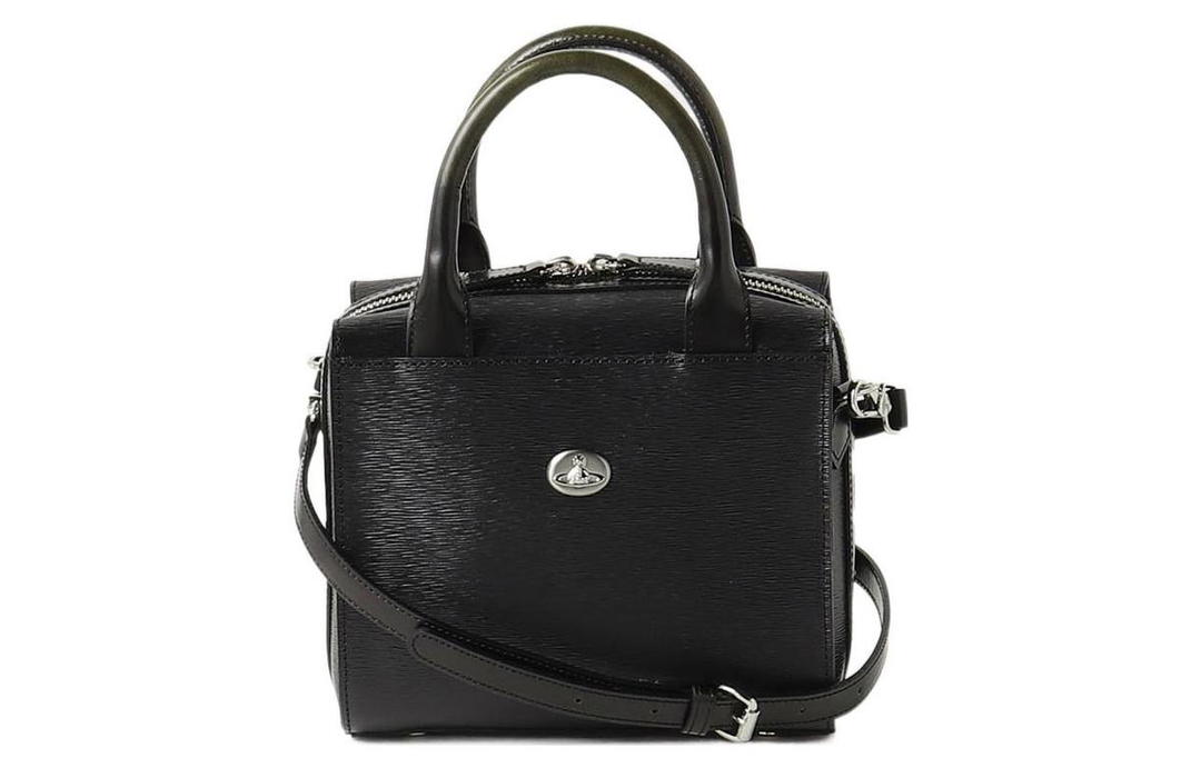 Vivienne Westwood Vivienne Westwood Cow Leather Shoulder Bag Crossbody Bag Handbag Medium Size Women's Black