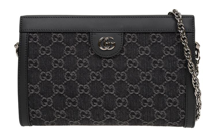 Gucci Gucci Ophidia Denim Crossbody Bag Shoulder Bag Women's Black & Gray