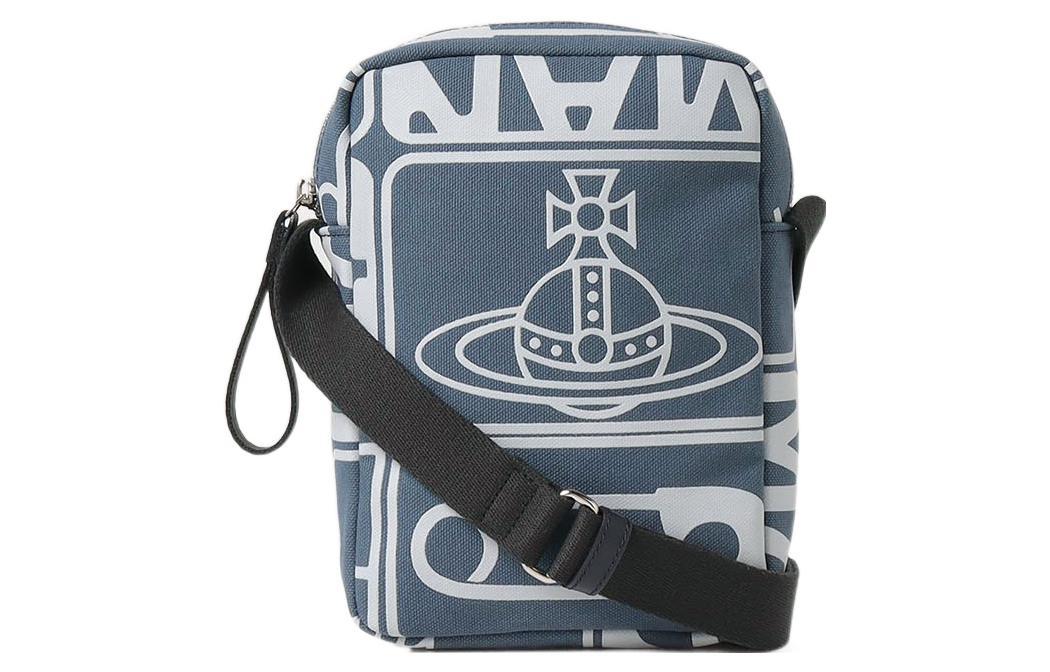 Vivienne Westwood Vivienne Westwood Cotton With Cow Leather Crossbody Bag Shoulder Bag Men's Blue
