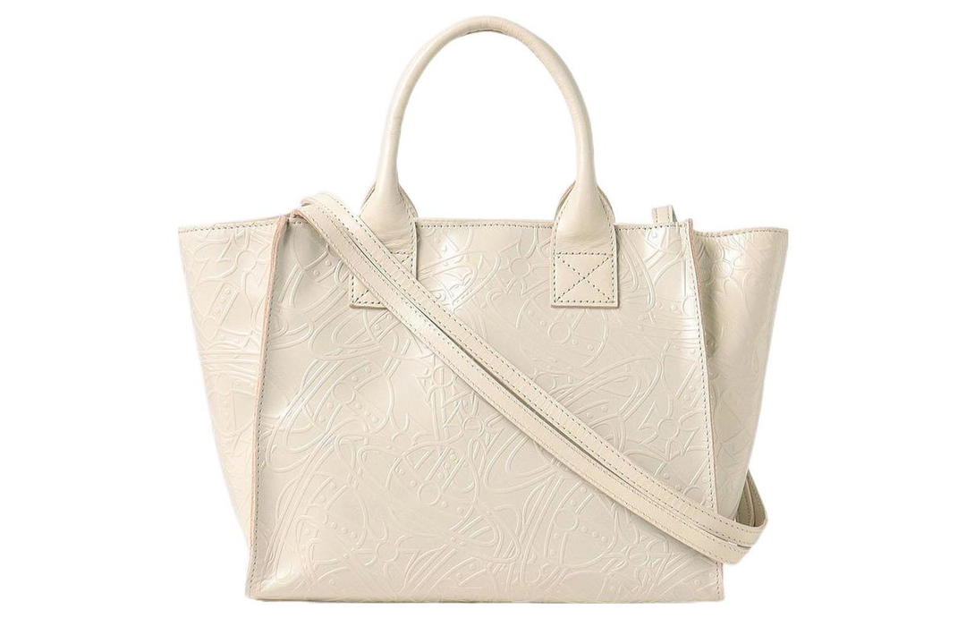 Vivienne Westwood Vivienne Westwood Cow Leather Shoulder Bag Crossbody Bag Handbag Medium Size Women's Beige