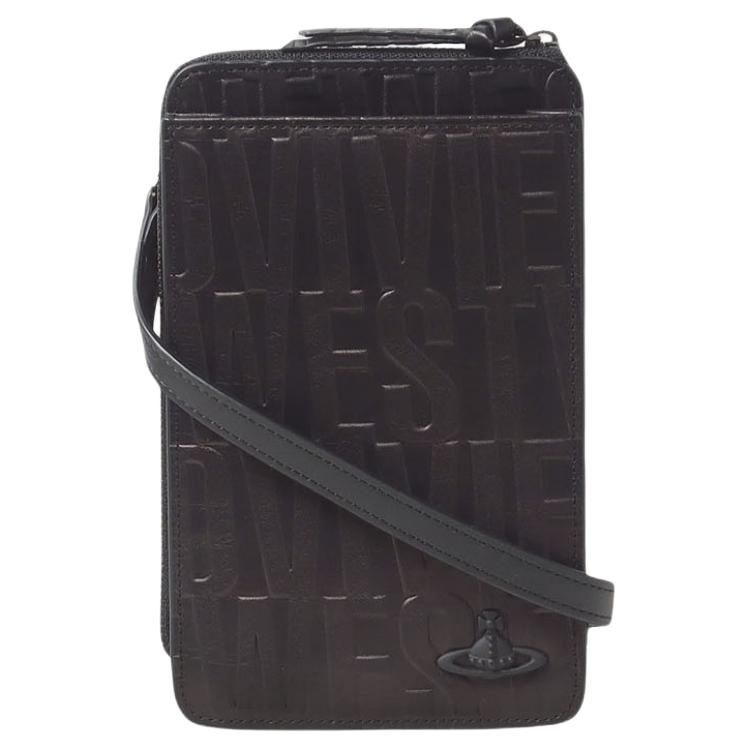 Vivienne Westwood Vivienne Westwood Cow Leather Shoulder Bag Crossbody Bag Cell Phone Pouch Women's Black