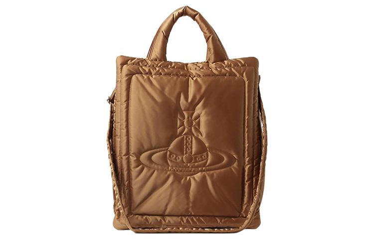 Vivienne Westwood Vivienne Westwood Polyester With Cow Leather Tote Bag Shopping Bag Shoulder Bag Crossbody Bag Handbag Women's Brown