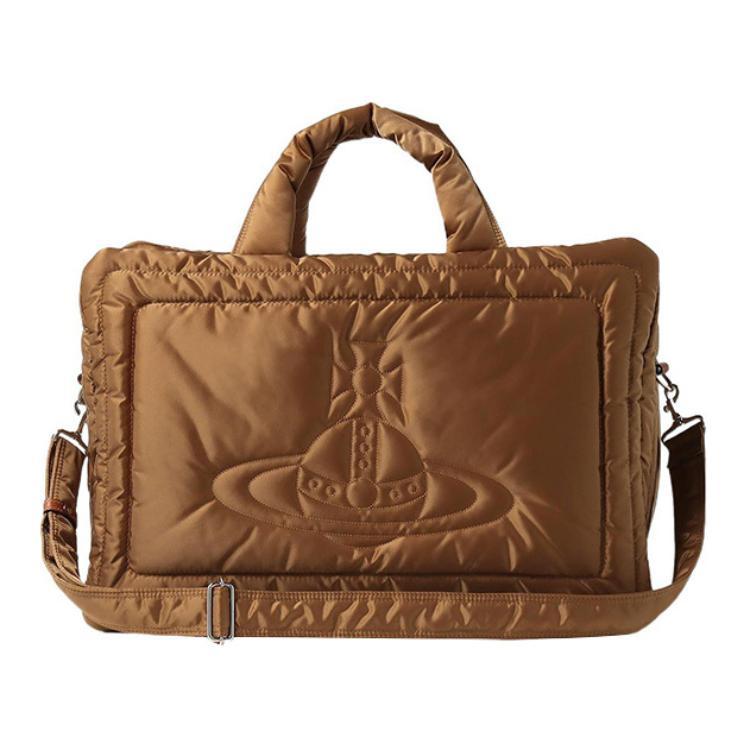 Vivienne Westwood Vivienne Westwood Polyester Cow Leather Boston Bag Portable Crossbody Bag Shoulder Bag Large Size Women's Brown