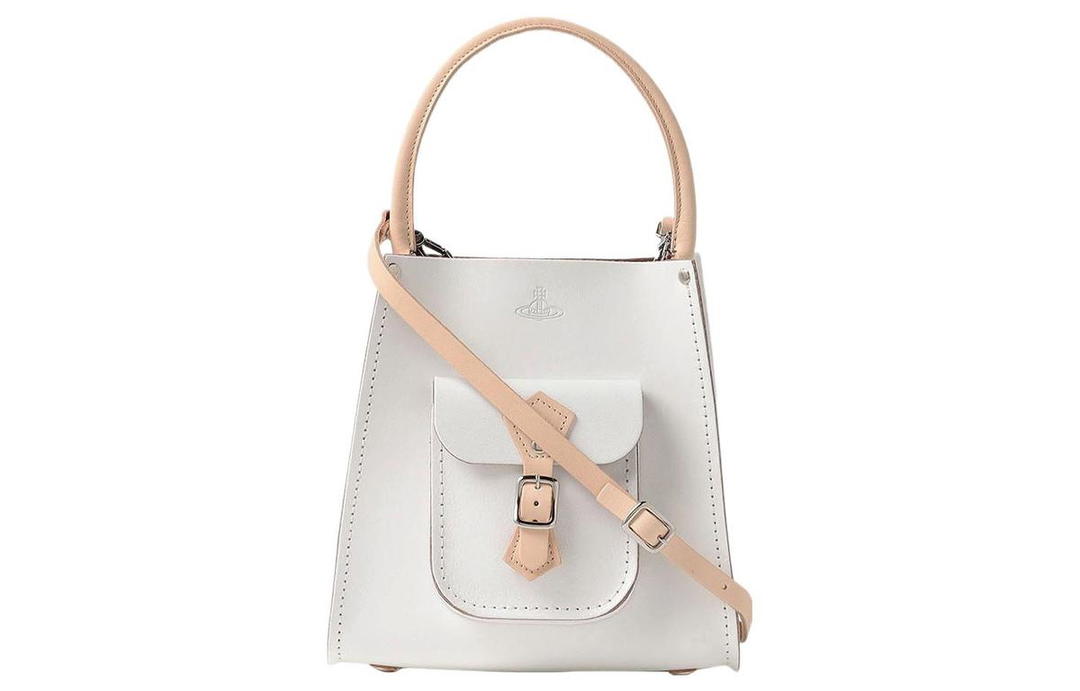Vivienne Westwood Vivienne Westwood Cow Leather Portable Crossbody Bag Shoulder Bag Medium Size Women's White