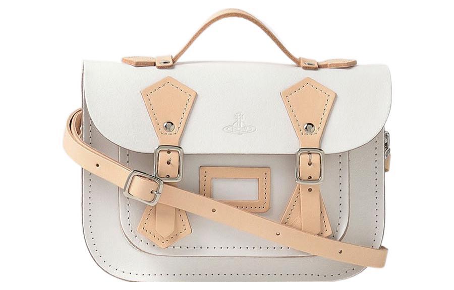 Vivienne Westwood Vivienne Westwood Cow Leather Portable Crossbody Bag Shoulder Bag Medium Size Women's White