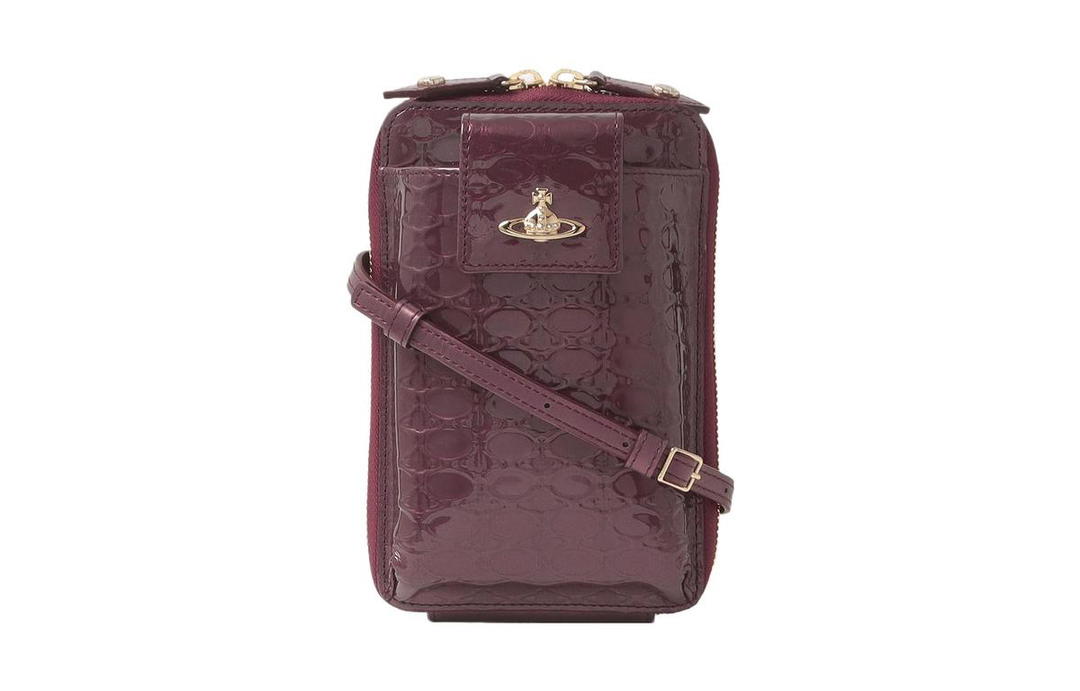 Vivienne Westwood Vivienne Westwood Cow Leather Shoulder Bag Crossbody Bag Wallet Women's Bordeaux Color
