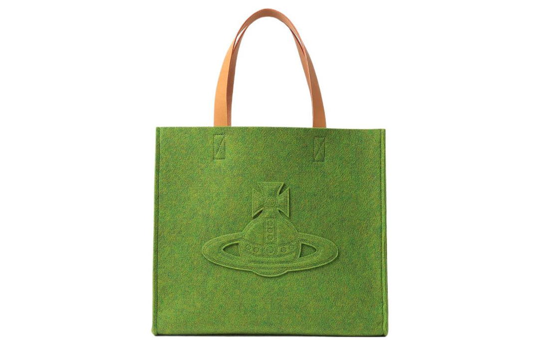 Vivienne Westwood Vivienne Westwood Polyester With Cow Leather Tote Bag Shopping Bag Handbag Large Size Women's Green