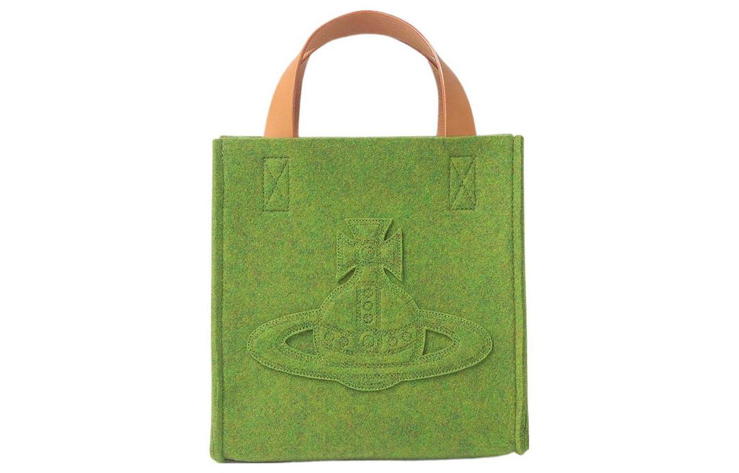 Vivienne Westwood Vivienne Westwood Polyester With Cow Leather Tote Bag Shopping Bag Handbag Medium Size Women's Green