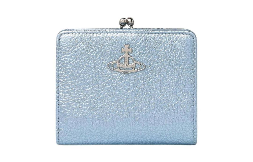 Vivienne Westwood Vivienne Westwood Cow Leather Wallet Women's Light Blue With Silver Accents