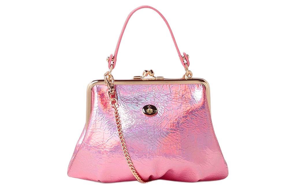 Vivienne Westwood Vivienne Westwood Wrinkle Leather Handbag Shoulder Bag Mini Women's Pink