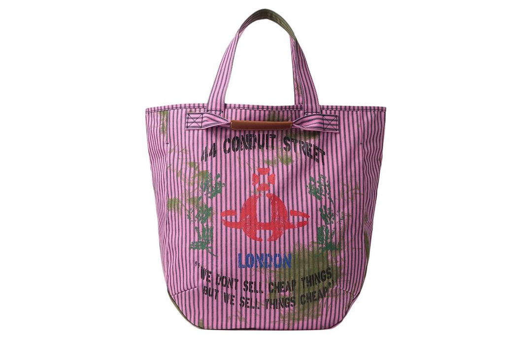 Vivienne Westwood Vivienne Westwood Cotton With Cow Leather Handbag Large Size Women's Pink