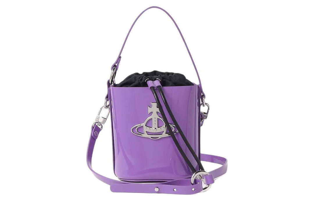 Vivienne Westwood Vivienne Westwood DAISY Cow Leather Bucket Bags Shoulder Bag Crossbody Bag Handbag Women's Purple