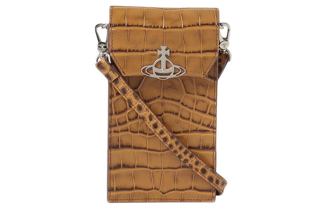 Vivienne Westwood Vivienne Westwood Cow Leather Crossbody Cell Phone Pouch Women's Brown